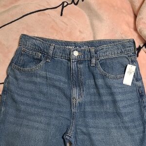 Old Navy Girl's High Rise Baggy Wide-leg Blue Jeans